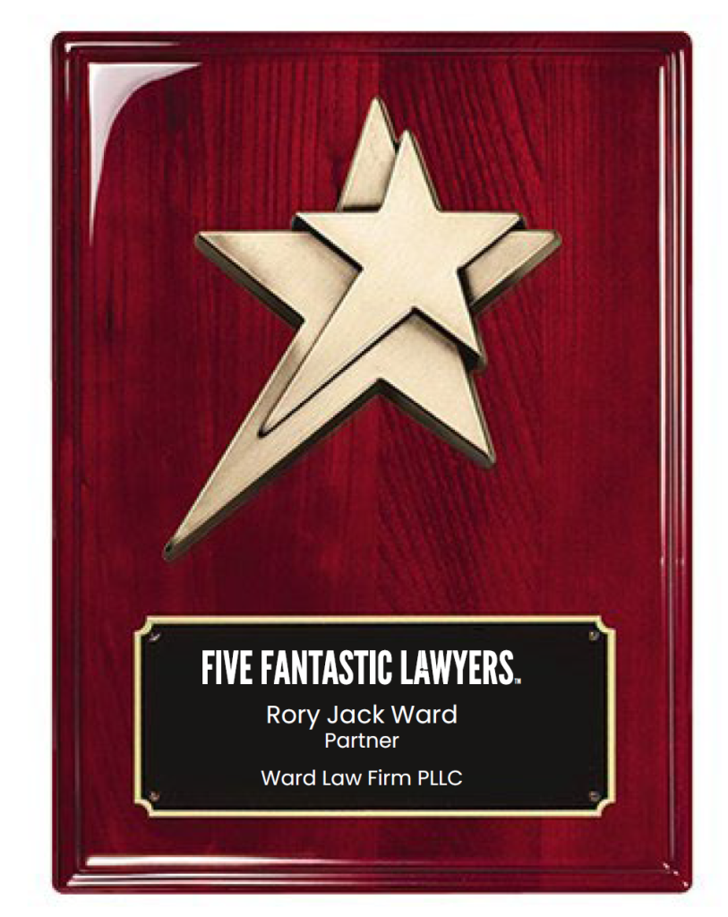 Five Fantastic Lawyers Award Plaque Rory Jack Ward Partner